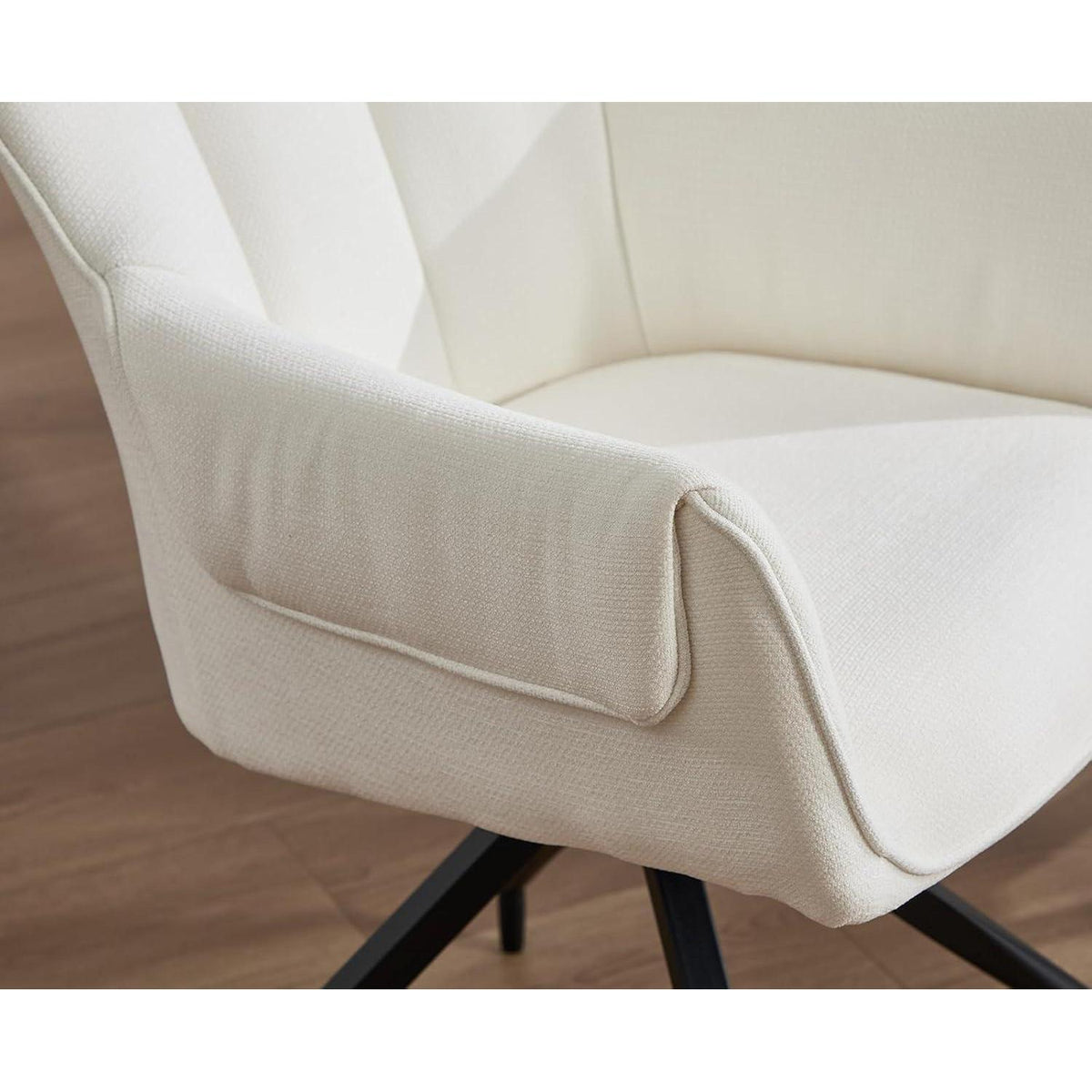Drehbarer Esszimmerstuhl Set Beige – Bequemer Polsterstuhl mit Armlehnen