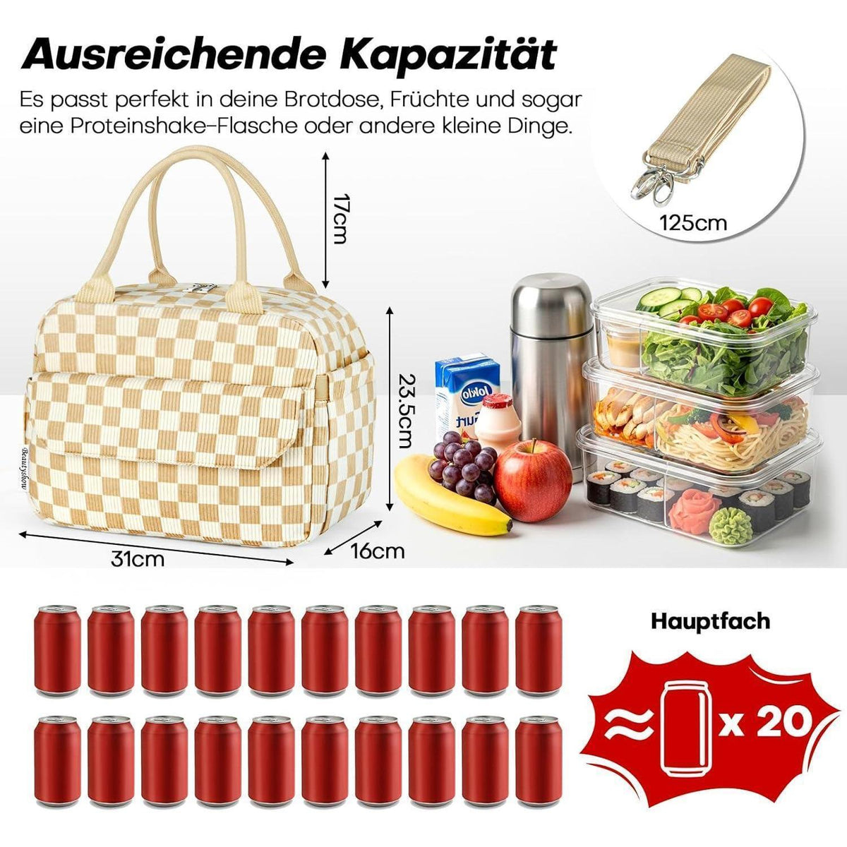 Isolierte Lunchtasche Kühlbox für Damen & Herren – Vielseitig & Stilvoll