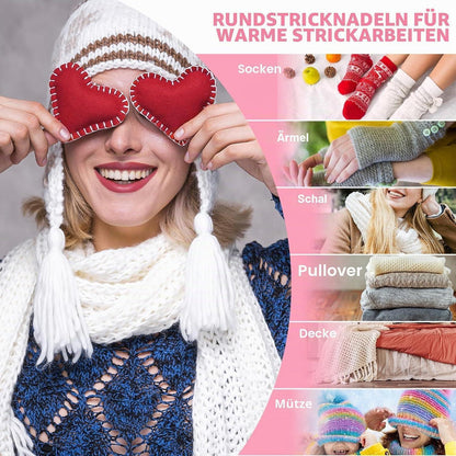 Austauschbares Rundstricknadel-Set mit Zubehör für Anfänger & Profis