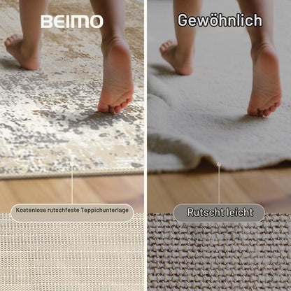 Moderner Teppich Wohnzimmer 160x230 cm Gold & Blau Rechteckig