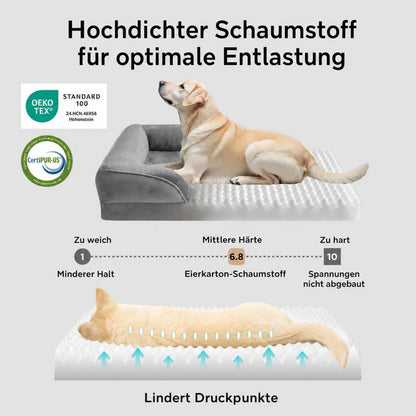 Orthopädisches Hundebett Grau – Kuscheliges Sofa für Große Hunde