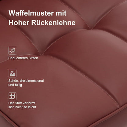 Esszimmerstühle Set 4er –, Burgunderrot, 200kg Belastbar in Lederoptik