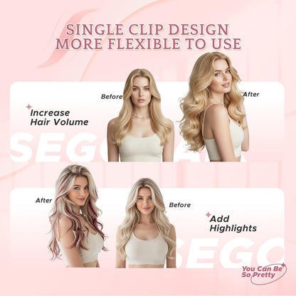 Echthaar Clip-in Extensions Platinumblond 50cm