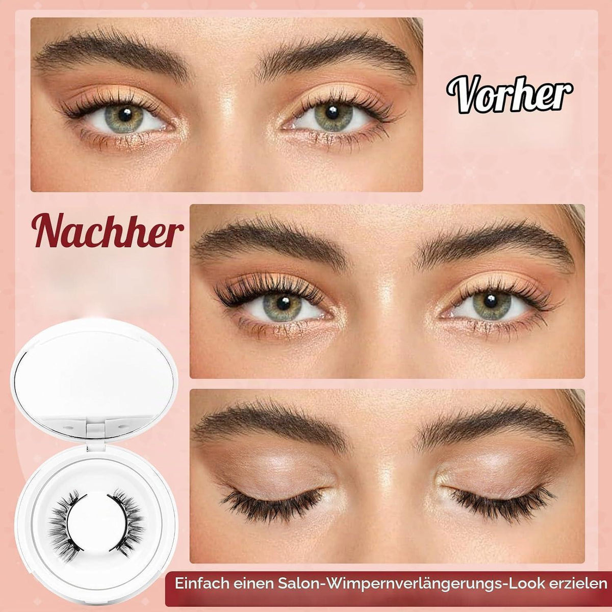 Magnetische Wimpern ohne Kleber – Natürlicher Look & Applikator