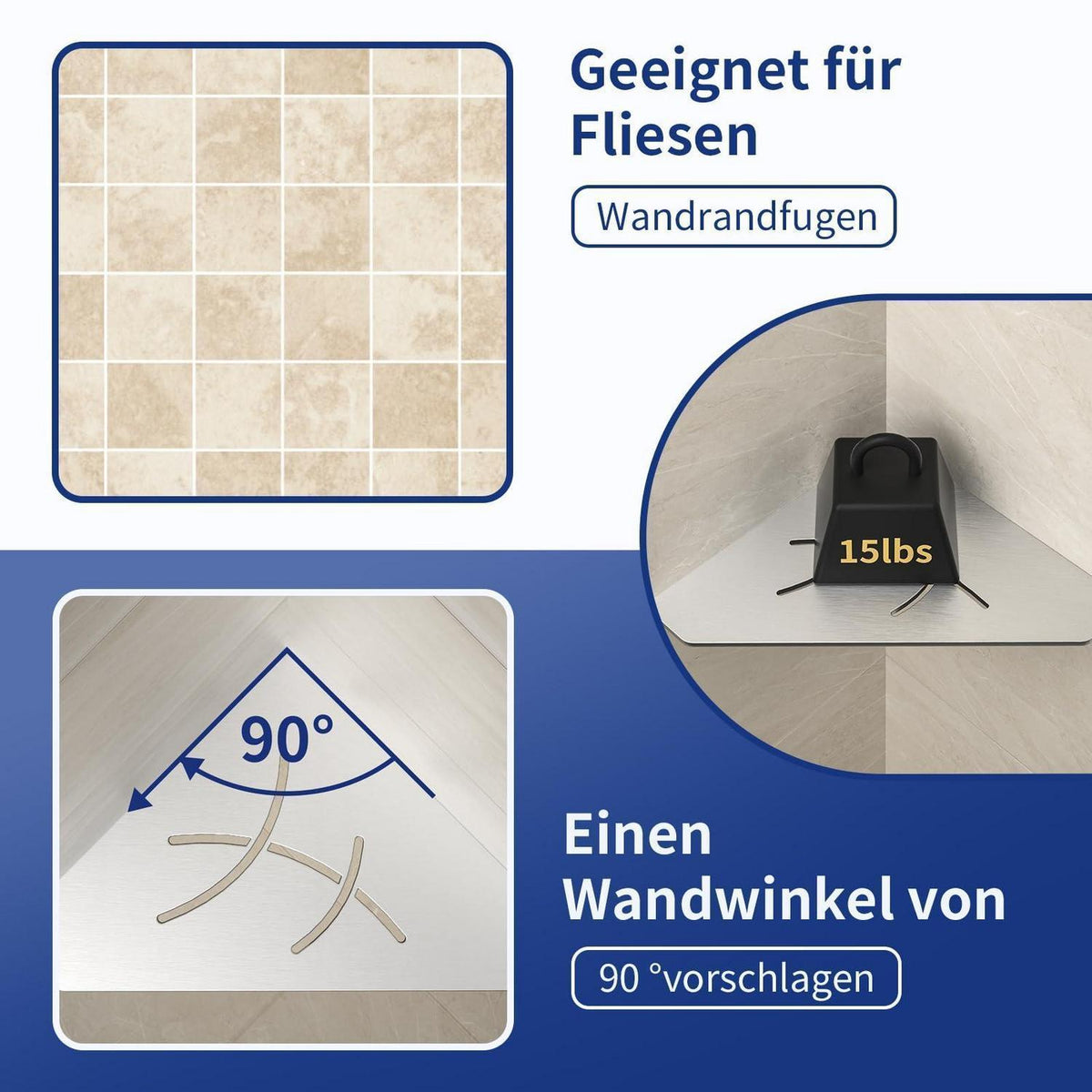 Edelstahl Duschablage Ecke 2er-Pack – Rostfrei & Platzsparend