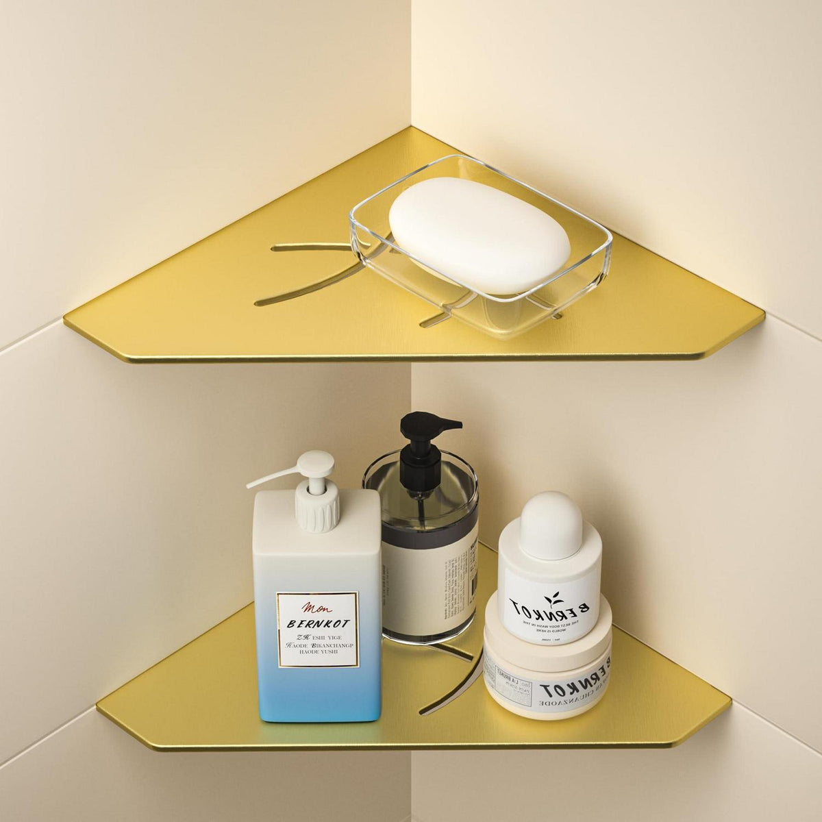 Edelstahl Duschablage Ecke Golden - 2er Pack