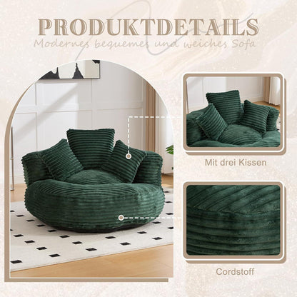 Boneless Lounger Sitzsack Sofa | Gaming & Entspannung | Smaragdgrün
