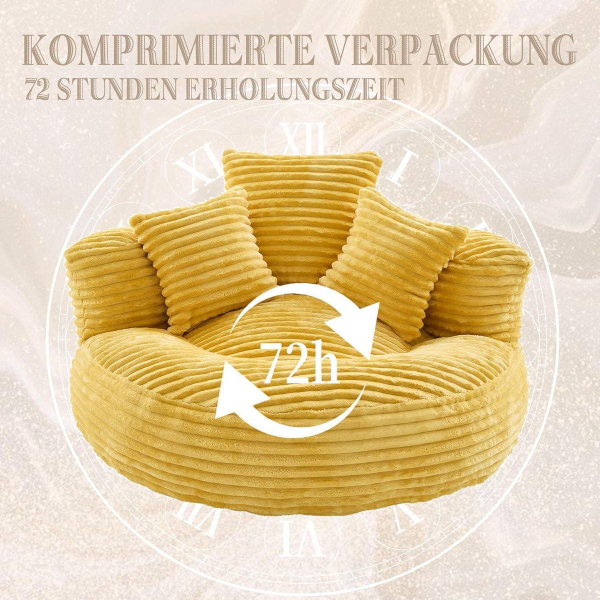 Boneless Lounger Sitzsack Sofa | Gelb | Bequem & Vielseitig