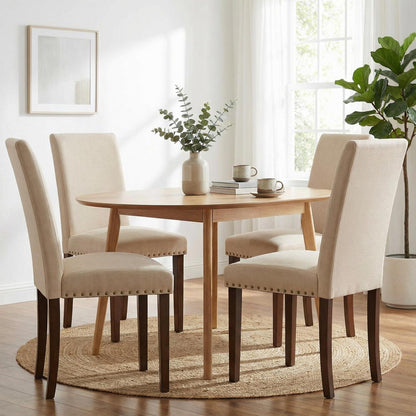 Esszimmerstühle Set 4er – Traditionell, Beige, Gepolstert