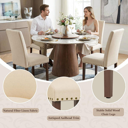 Esszimmerstühle Set 4er – Traditionell, Beige, Gepolstert