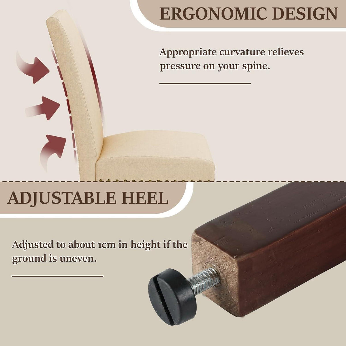 Esszimmerstühle Set 4er – Traditionell, Beige, Gepolstert