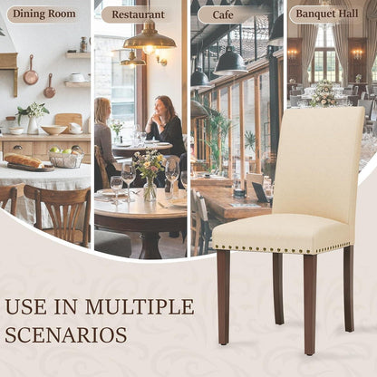 Esszimmerstühle Set 4er – Traditionell, Beige, Gepolstert