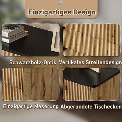 Modernes Sideboard mit 8 Türen & Schubladen – Schwarz & Holz
