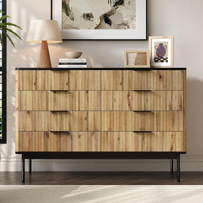 Modernes Sideboard mit 8 Türen & Schubladen – Schwarz & Holz
