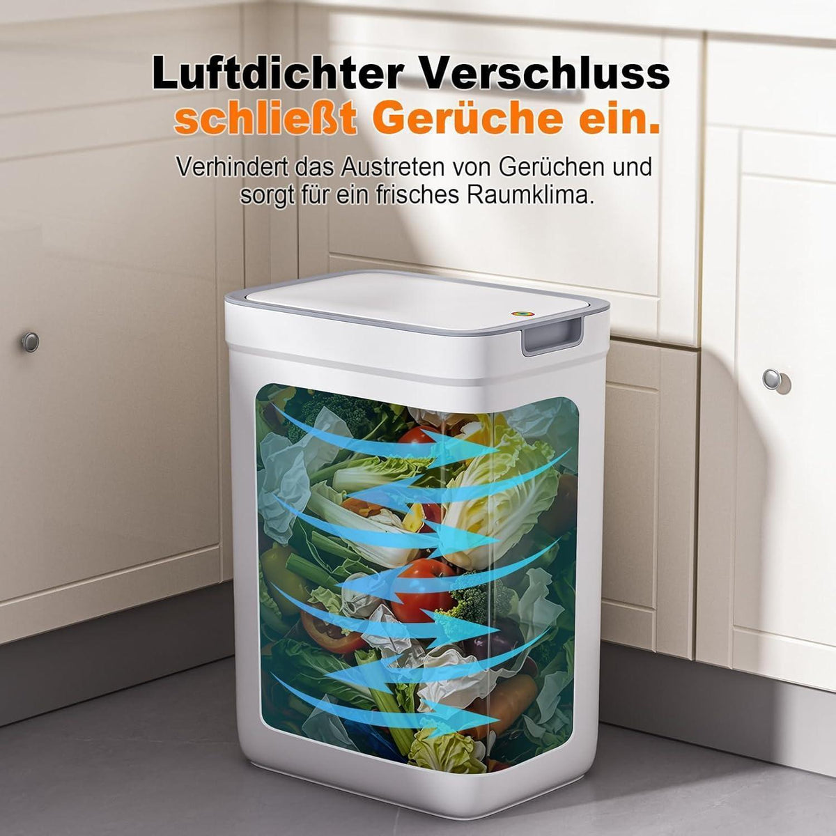 Badezimmer Mülleimer Set 2er-Pack | 13,5L + 9L | Weiß
