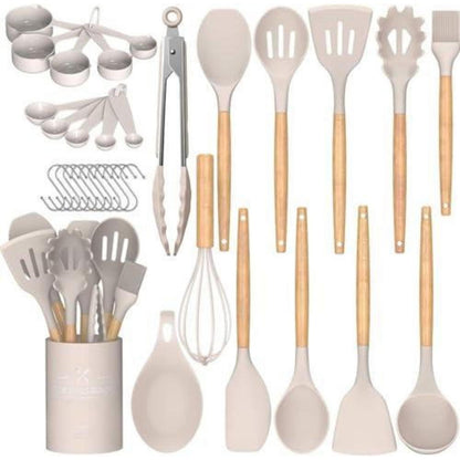 Silikon Küchenhelfer Set 24-teilig mit Utensilienhalter