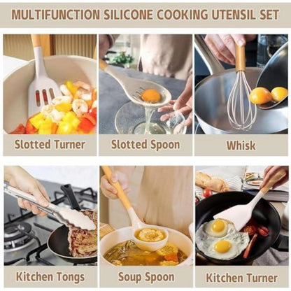Silikon Küchenhelfer Set 24-teilig mit Utensilienhalter