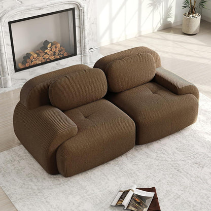 2-Sitzer Sofa Braun – Cord Stoff für Wohnzimmer & Büro
