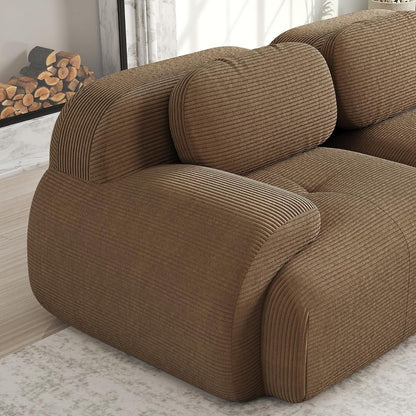 2-Sitzer Sofa Braun – Cord Stoff für Wohnzimmer & Büro