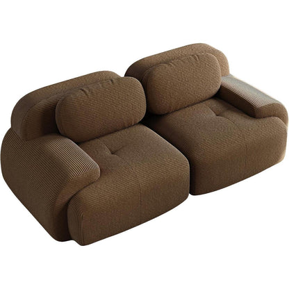 2-Sitzer Sofa Braun – Cord Stoff für Wohnzimmer & Büro