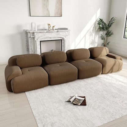 4-Sitzer Cord Sofa Braun – Wohnzimmer Couch mit Komfort