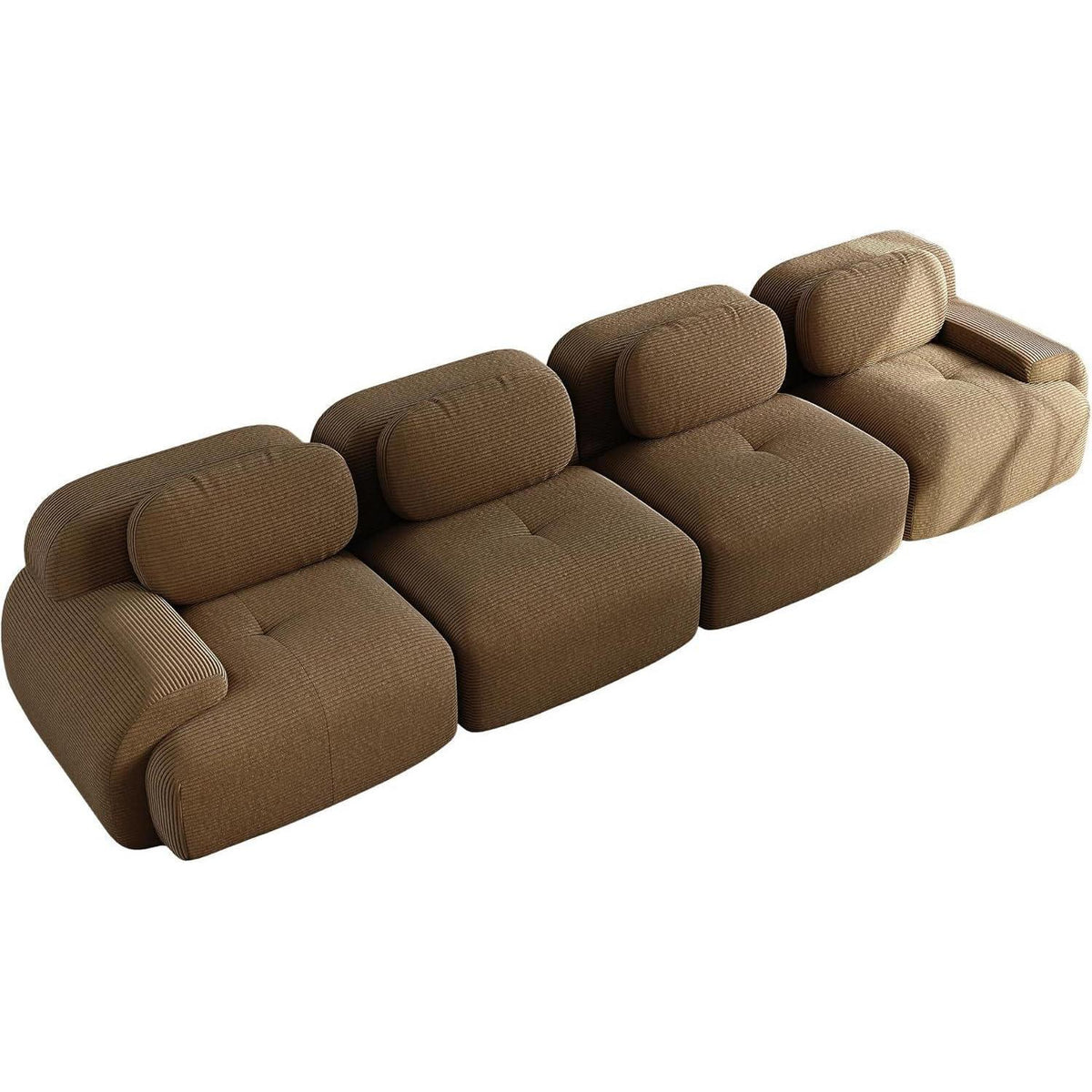 4-Sitzer Cord Sofa Braun – Wohnzimmer Couch mit Komfort