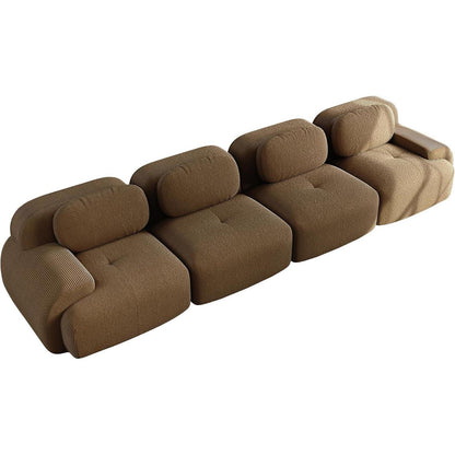 4-Sitzer Cord Sofa Braun – Wohnzimmer Couch mit Komfort