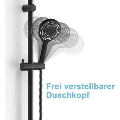 Verstellbare Duschstange 90cm Schwarz – Wandmontage & Duschkopfhalterung