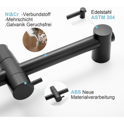 Verstellbare Duschstange 90cm Schwarz – Wandmontage & Duschkopfhalterung