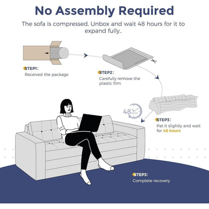 Klappsofa mit Schlaffunktion – Dunkelgrau, 190cm Breit