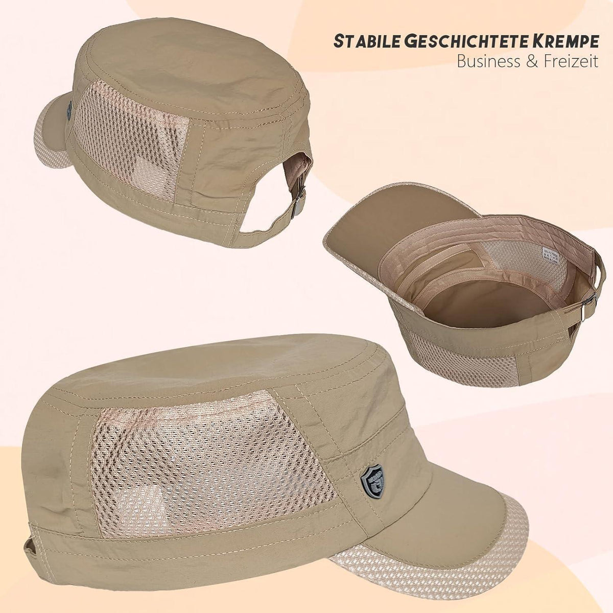 2x Military Cap Herren Cadet Hut Verstellbar Sommer M-L