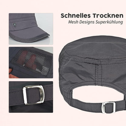 2x Military Cap Herren Cadet Hut Verstellbar Armygrün+Dunkelgrau