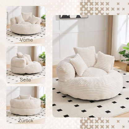 Lazy Sitzsack mit hohem Rücken – Bequemer Lounger für Wohnzimmer