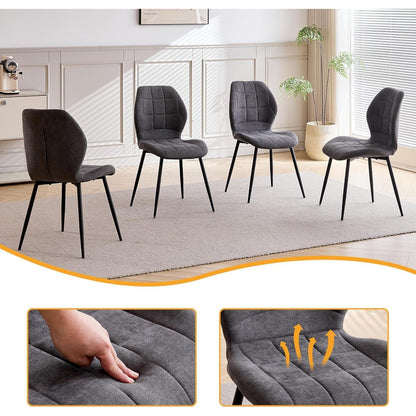 Esszimmerstuhl Set Grau – 4 gepolsterte Stühle im Nordic Stil