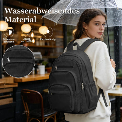 Schwarzer Schulrucksack mit Fächern – Vielseitiger Tagesrucksack