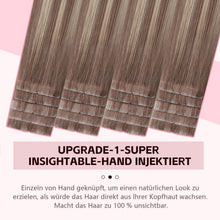 Remy Haarverlängerung Tape #8/60 Hellbraun-Platinblond 35cm