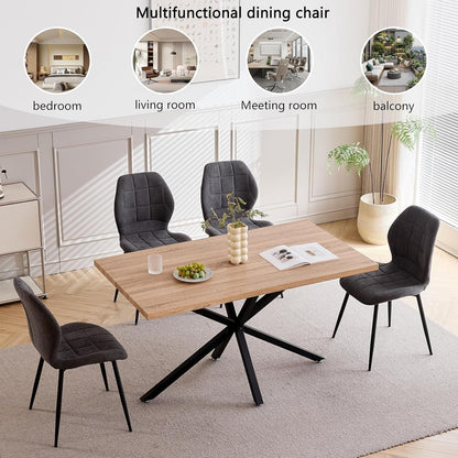 Esszimmerstuhl Set Grau – 8 gepolsterte Stühle im Nordic Stil