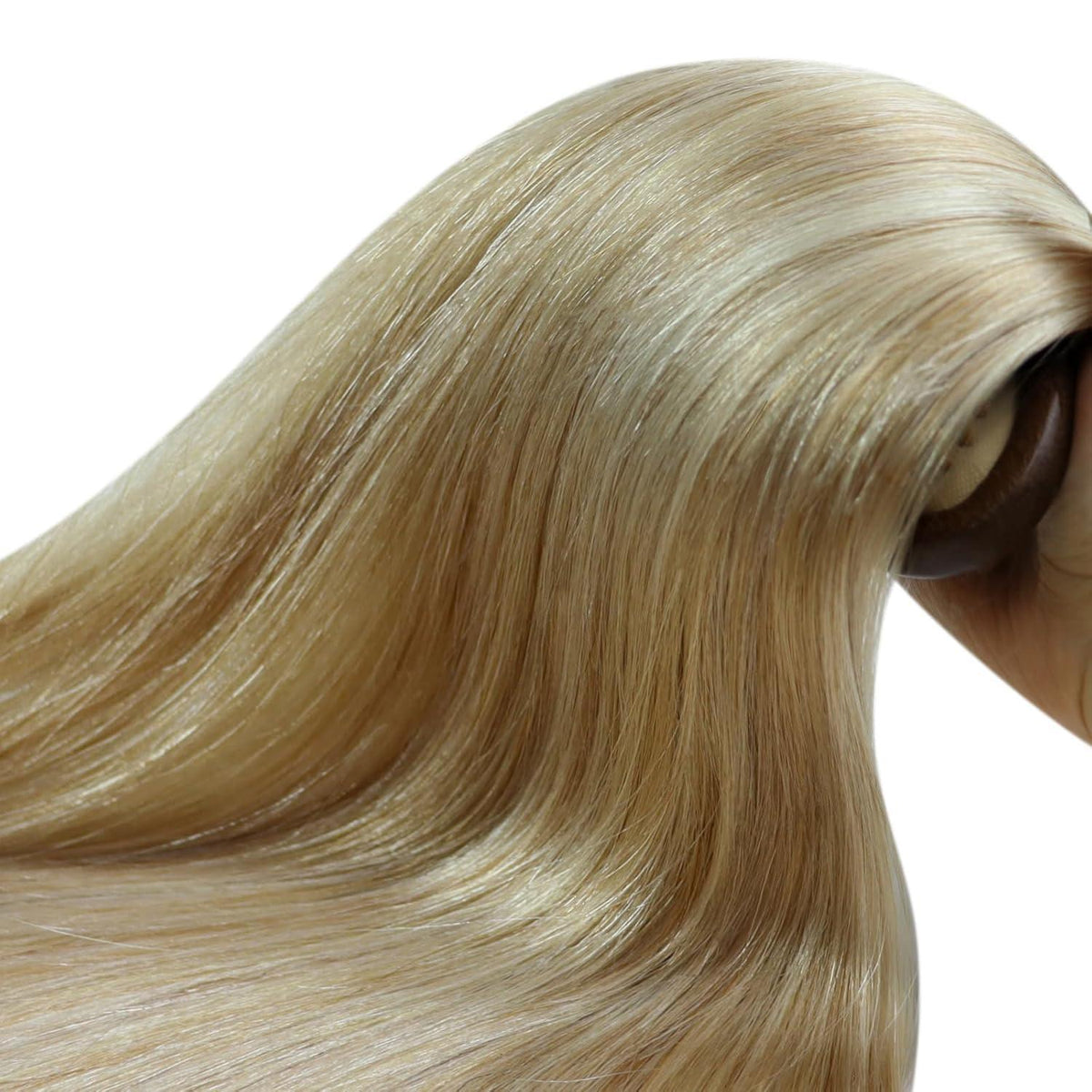 Blond Microring Extensions Echthaar 45cm – Aschblond Highlights