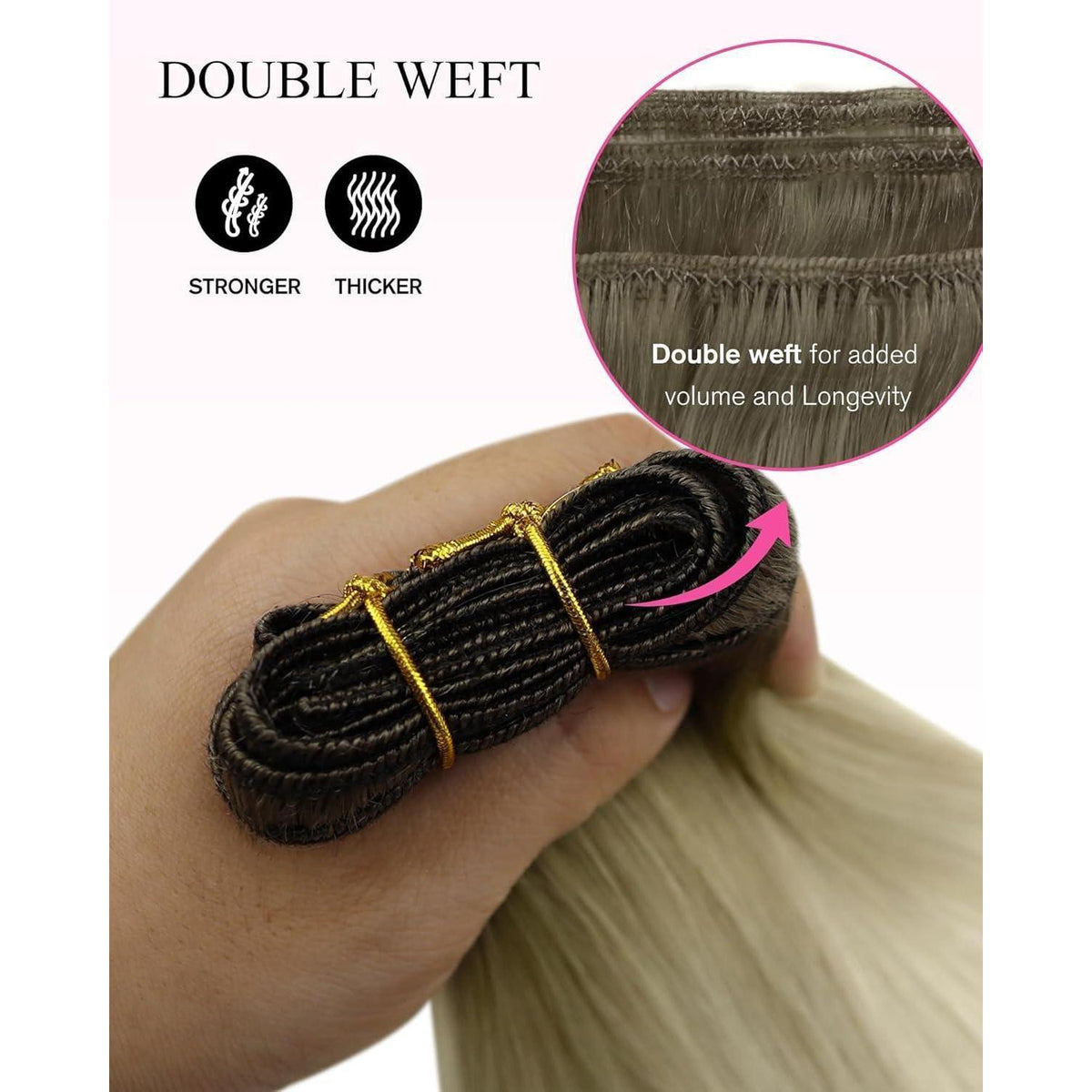 Blond Echthaar Tressen 35cm – Volumenspendend & Länger