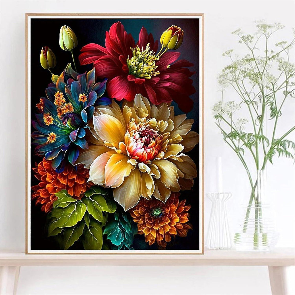 Malen nach Zahlen Blume für Erwachsene – DIY Bastelset
