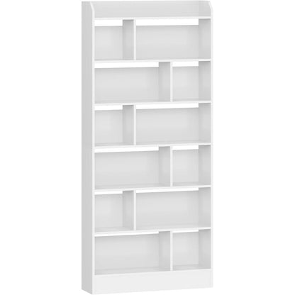 Weißes Bücherregal mit 7 Fächern – 24 x 80 x 199 cm