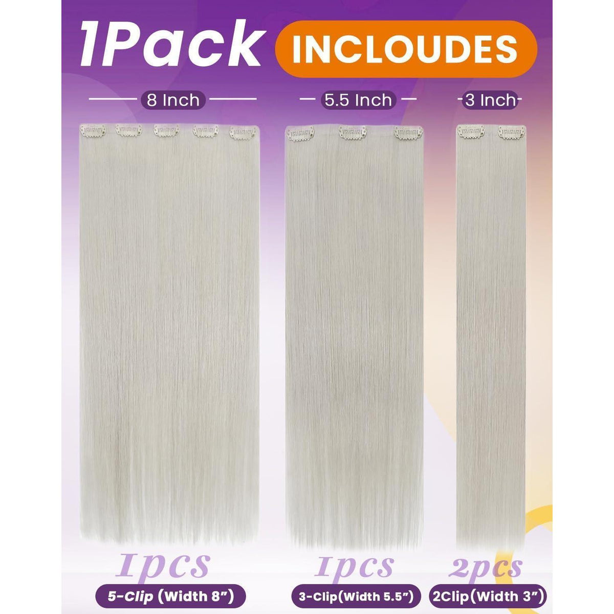 Echthaar Clip-in Extensions Platinblond 60cm