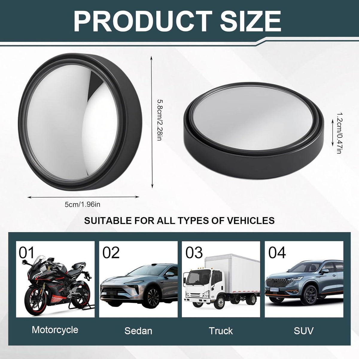 2x Toter Winkel Spiegel 360° Verstellbar – Auto Rückspiegel Set