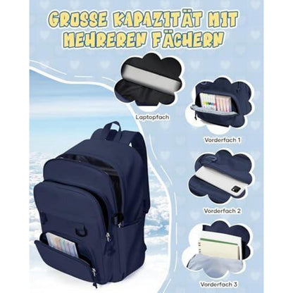 Schulrucksack für Teenager & Studenten – Wasserdicht, 14 Zoll Laptopfach