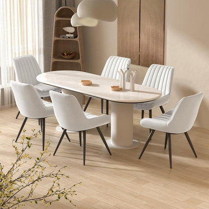 Esszimmerstühle 4er Set | Polsterstühle mit Sitzkissen Weiß
