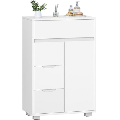 Hzuaneri Badschrank mit Verstellbarem Innenraum & 4 Schubladen