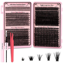 Wimpern Extensions Set 730pcs – Cluster Lashes mit Kleber & Pinzette