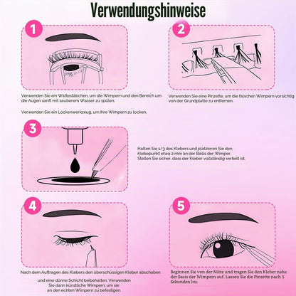 Wimpern Extensions Set 730pcs – Cluster Lashes mit Kleber & Pinzette