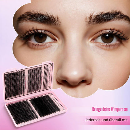 Wimpern Extensions Set 730pcs – Cluster Lashes mit Kleber & Pinzette