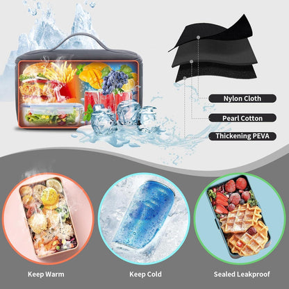 Multifunktions-Laptop-Rucksack mit isolierter Lunchbox, Schwarz/Grau
